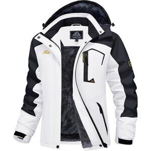 Women's White Black Como Ski Jacket Waterproof Jacket Windproof Winter Coats